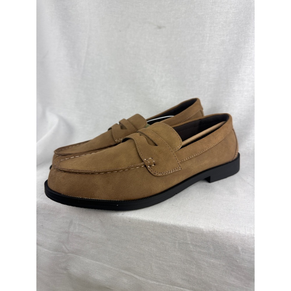 Goodfellow & Co Mens Orson Penny‎ Loafers Tan Brown Faux Suede Memory Foam 9.5
